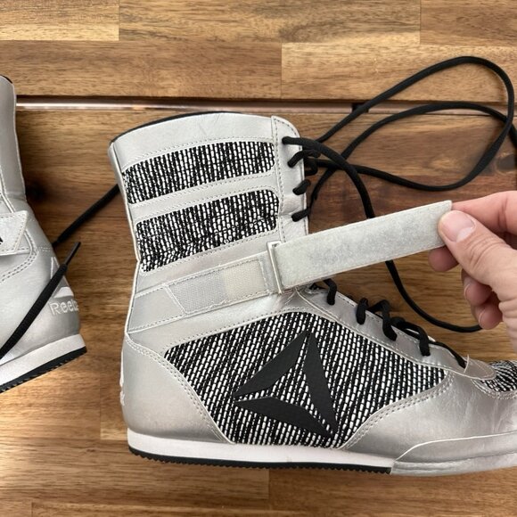 Reebok Boxing Boots shoes, Lace Up Ankle Strap Black/Silver Men’s Size 11 - Picture 16 of 16